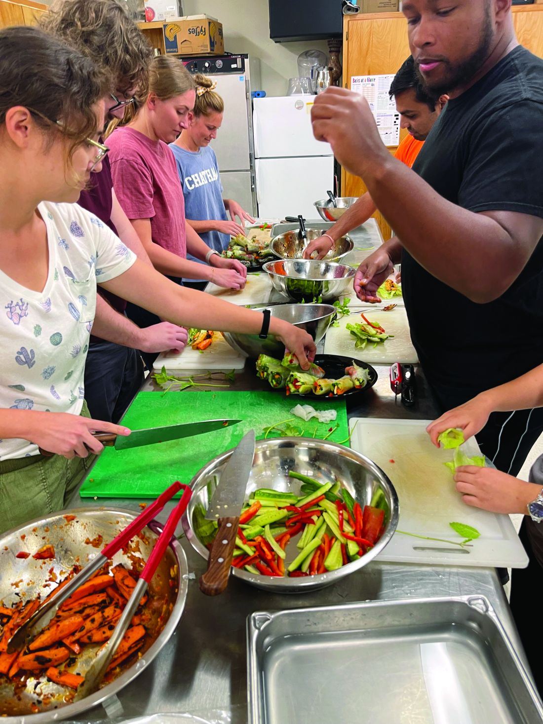 Arizona Medical School students learn to cook.