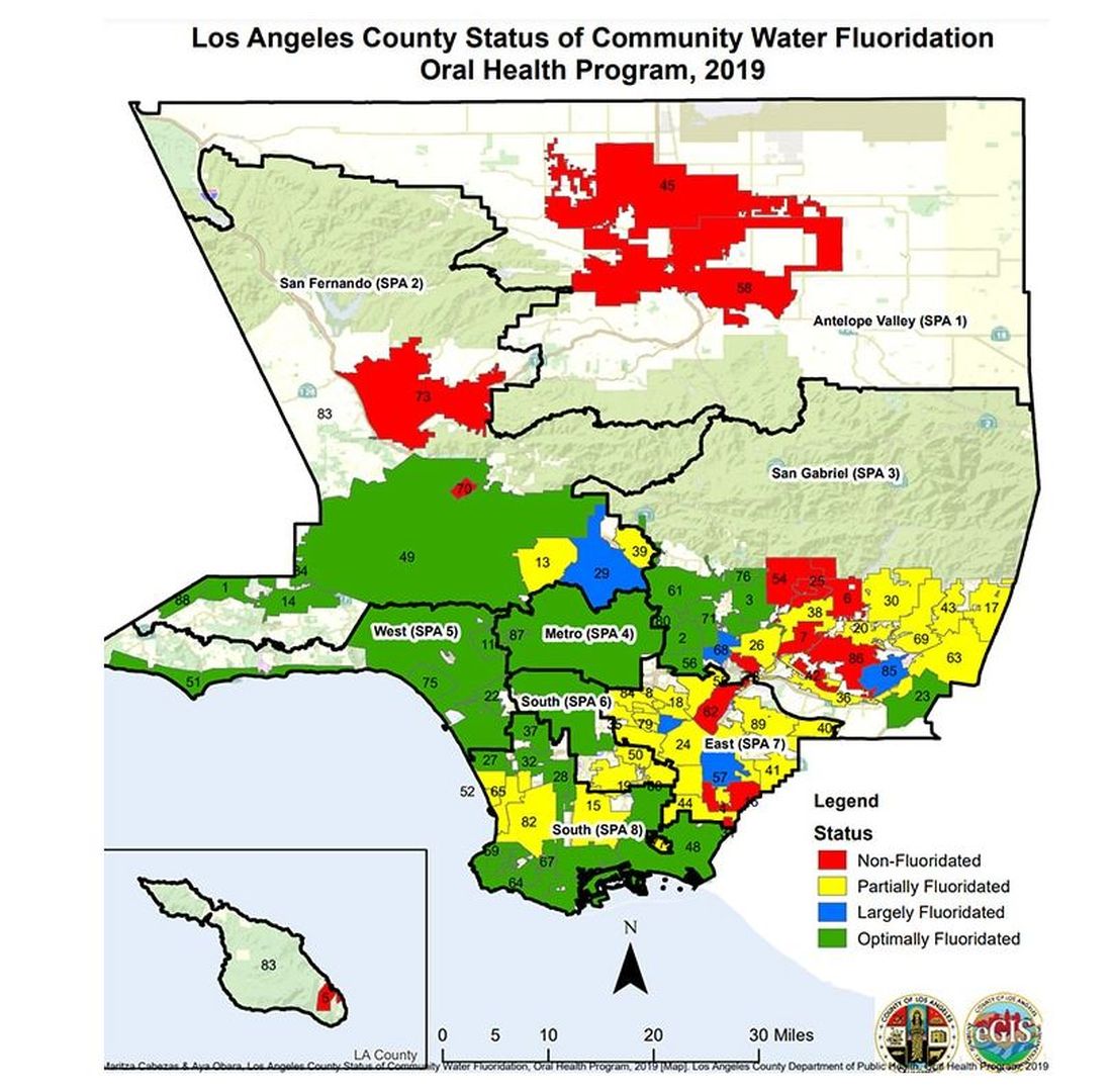 Los Angeles County Status of Community Water Fluoridation Oral Health Program, 2019