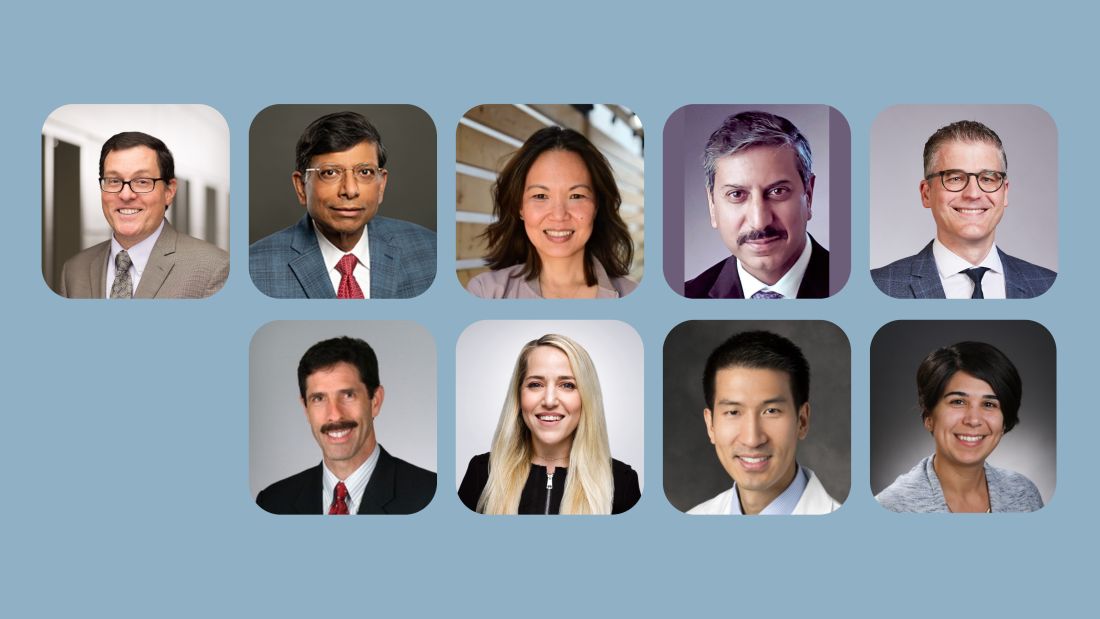 The 2024 AGA Council chair and section leaders include (L to R, starting top left) Douglas J. Robertson, Uma Sundaram, Linda Anh Nguyen, Vivek Kaul, Florian Rieder, Don Rockey, Jessica Allegretti, Berkeley M. Limketkai, and Kelli L. VanDussen.