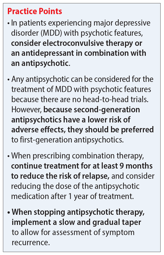 Management Of Major Depressive Disorder With Psychotic Features 