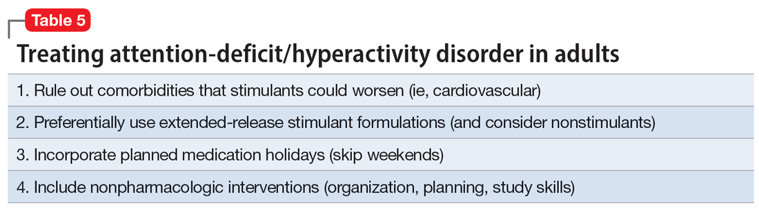 Treating attention-deficit/hyperactivity disorder in adults