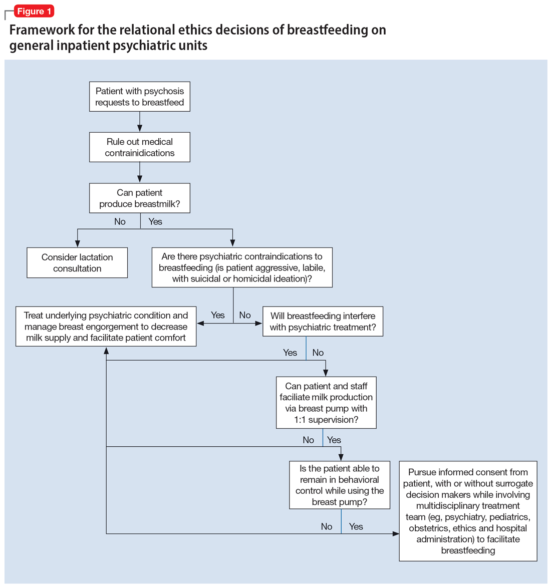 Framework for the relational ethics decisions of breastfeeding on general inpatient psychiatric units