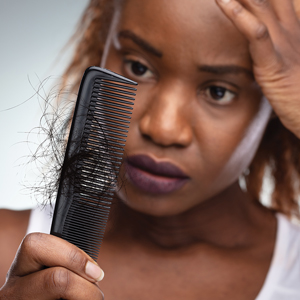 Hair falling out in hairbrush