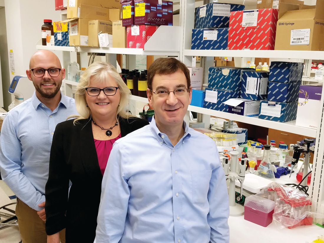 The team behind the KDRAFT ketogenic diet for Alzheimer's includes principal investigator Dr. Russell Swerdlow (right), Dr. Debra Sullivan, and Dr. Matthew Taylor.