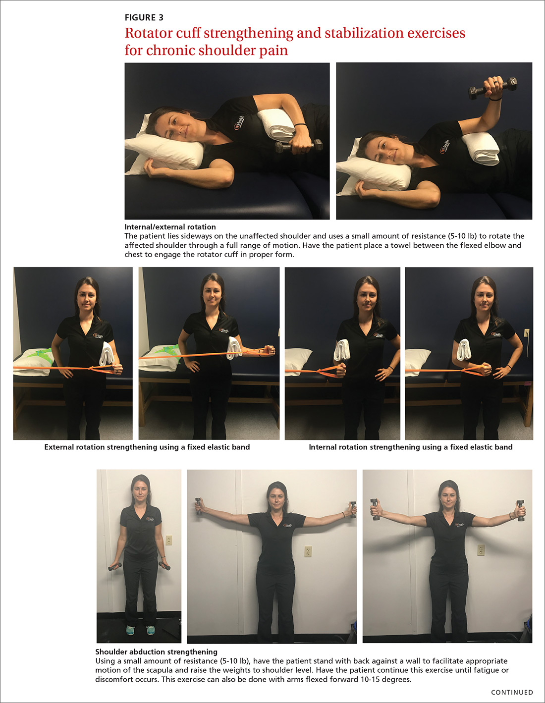 Rotator cuff strengthening and stabilization exercises for chronic shoulder pain