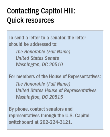 Contacting Capitol Hill: Quick resources