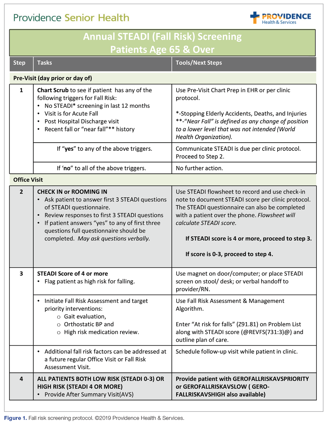 Fall risk screening protocol