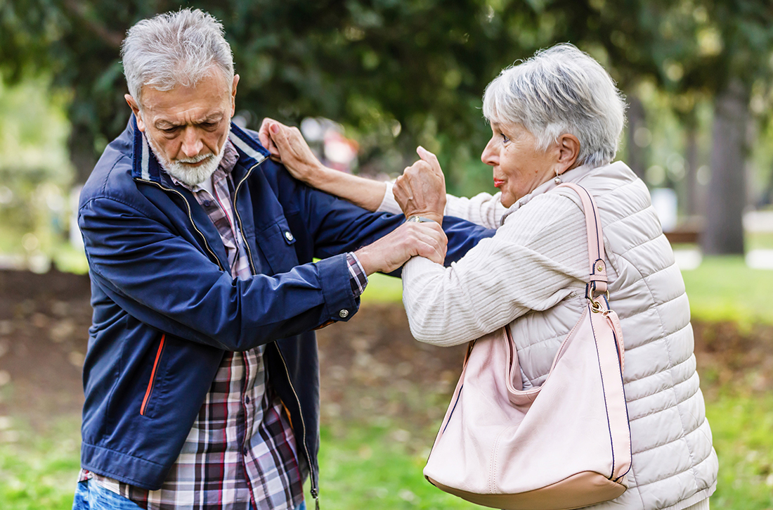 Elderly man and woman