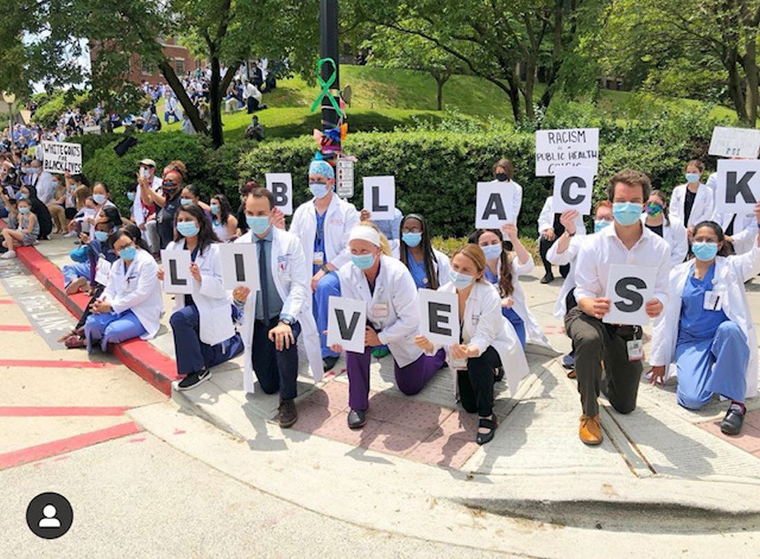 The mission of White Coats for Black Lives is to &amp;quot;dismantle racism in medicine and promote the health, well-being, and self-determination of black and Indigenous people, and other people of color.&amp;quot;