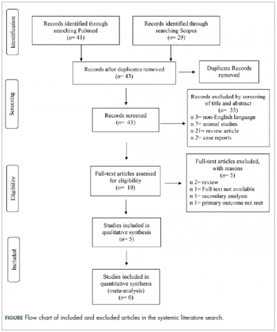 Figure flow chart of included and excluded articles in the literature search