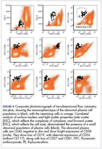 Figure 4 Composite photomicrograph of two-dimensional &lt;?AID 001f?&gt;flow cytometry dot plots.