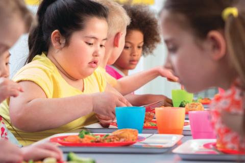 overweight girl eating lunch