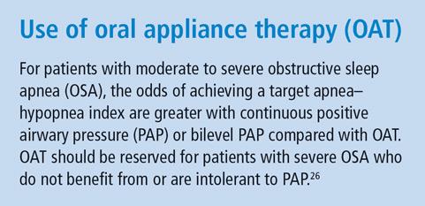 Use of oral appliance therapy (OAT)