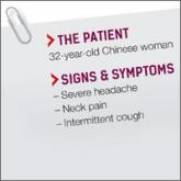 Severe headache • neck pain • intermittent cough • Dx?