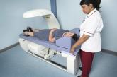 Woman receiving DXA scan