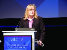 Dr. Julie R. Brahmer speaks during the World Conference on Lung Cancer