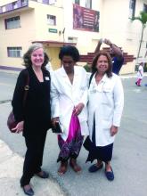 Dr. Martha Larrea Fabra (far right), president of the trauma division of the Cuban Surgery Society and chief of trauma at General Calixto Garcia University Hospital, Havana, Cuba