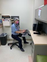 Dr. Danielle Loeb enters patient information at the University of Colorado, Denver