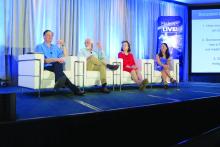 From left, panelists Dr. Lawrence F. Eichenfield, Dr. Moise Levy, Dr. Adelaide A. Hebert, and Dr. Jennifer Huang.