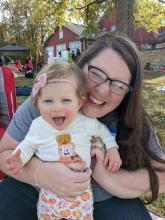 Emily Legg with daughter Iris. Ms. Legg was initially refused mammogram while breastfeeding