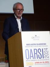 Dr. Henning Bliddal, director of the Parker Institute at Bispebjerg Frederiksberg Hospital in Copenhagen, Denmark, gives a presentation at OARSI 2024.