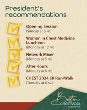 President's recommendations for CHEST 2024