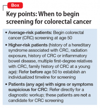 Key points: When to begin screening for colorectal cancer