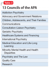 13 Councils of the APA