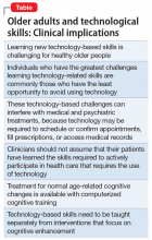 Older adults and technological skills: Clinical implications