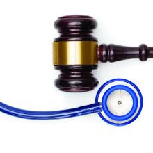 A gavel and a stethoscope