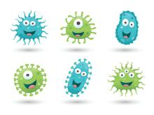 Cartoon illustration of germs