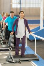 Patients undergo physical therapy