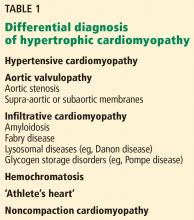 Table 1. Differential diagnosis of hypertrophic cardiomyopathy