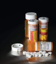 Bottles of opioids/pills