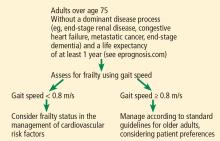 A framework to incorporate gait speed into the management of cardiovascular risk factors.