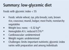 Summary: low-glycemic diet