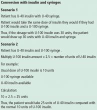 Conversion with insulin and syringes