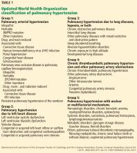 Updated World Health Organization classification of pulmonary hypertension