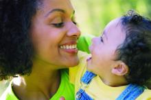 Mother and child having fun together.