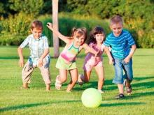 Children playing outside.