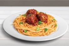 a nice plate of spaghetti and meatballs