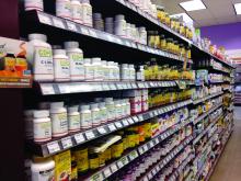 Store shelves of supplements