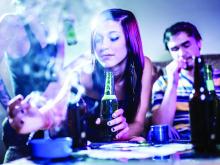 Teens smoking and drinking