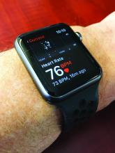 Apple Watch monitoring pulse rate.