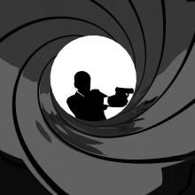 Illustration of James Bond pointing a gun
