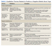 Qualitative Themes Related to Positive or Negative Beliefs About Yoga