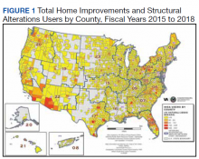 Total Home Improvements and Structural Alterations Users by County, Fiscal Years 2015 to 2018