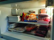 freezer with frozen food