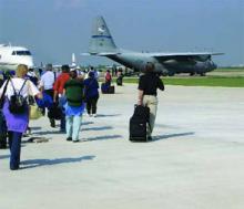 After UTMB Galveston discharged and evacuated more than 425 patients in 12 hours as a category 4 Hurricane Rita was charging toward the island, Dr. Sexton called on the governor's office to provide C130 military cargo planes to evacuate employees. About 130 UTMB employees chose to leave Galveston and were evacuated to Fort Worth.