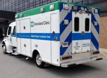 The mobile stroke unit is a modified emergency response vehicle.